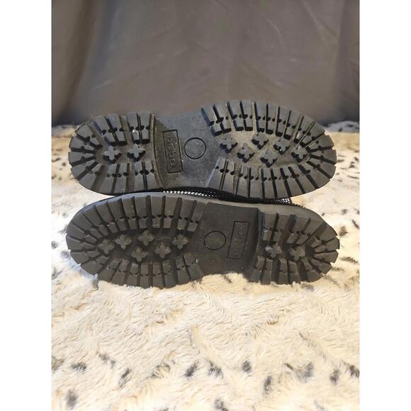 Bebe Crystal Embroidered Combat Boots Women's Faux Suede Size 6 Nice Pair - Picture 4 of 7